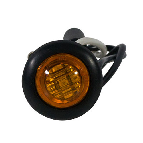 Heavy Duty Lighting Mini Round 2-Wire 3 LED Clearance Marker Light 20mA with Amber Lens - HD34003YSMD