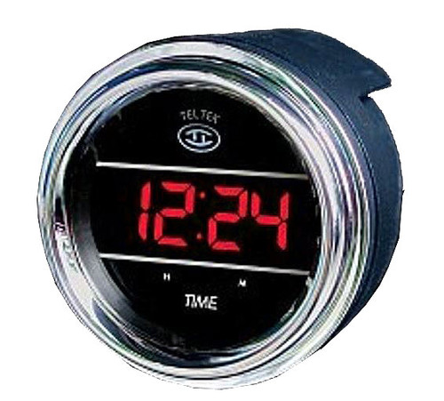 Teltek Digital Gauge Clock 12/24 Hour with Red Display - 143