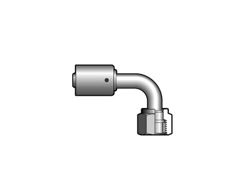 Red Dot 90 Deg. Female O-Ring Refrigerant Steel Fitting No. 6 x Hose No. 6 - 70R4496S / RD-5-6945-0P