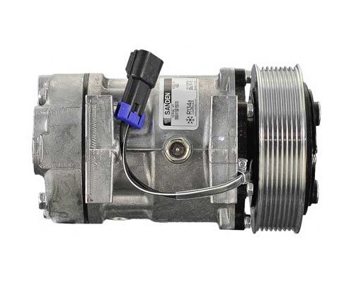 Sanden Compressor Model SD7H15HD 12V R134a with 130mm 8Gr Clutch and WV Head - MEI 5385