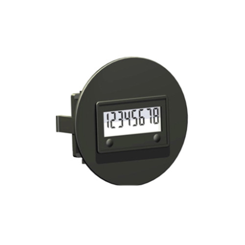 Trumeter Model 3410 Electronic LCD AC/DC Hour Meter Round SAE Case 1/4 in. Spade Terminals Non-Reset - 3410-3000