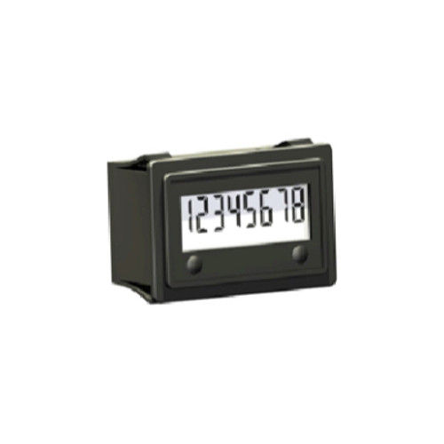 Trumeter Model 3410 Electronic LCD AC/DC Hour Meter Flush Rectangular Case 1/4 in. Spade Terminals Remote Reset - 3410-2010