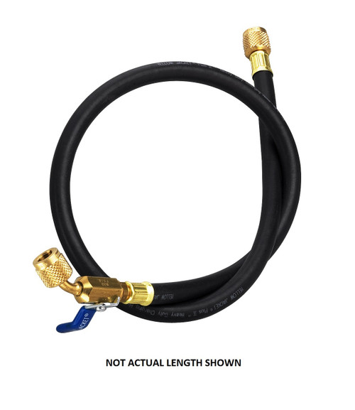 Yellow Jacket HCBVA-300 PLUS II 1/4 in. Black Heavy Duty Charging Hose 25 ft. with Ball Valve - 29925