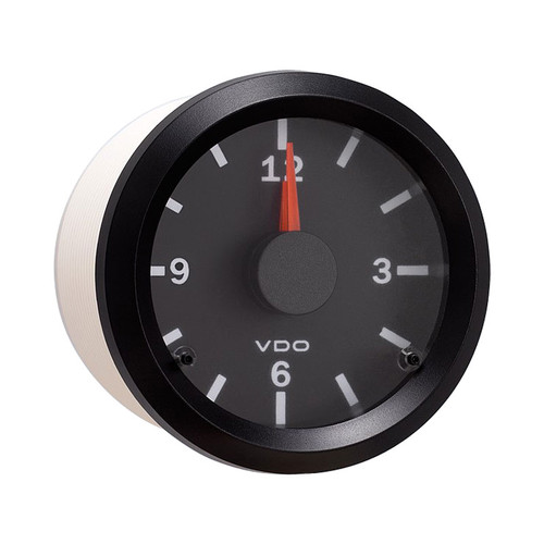 VDO Vision Black Electric Analog Clock 12V - 370-155
