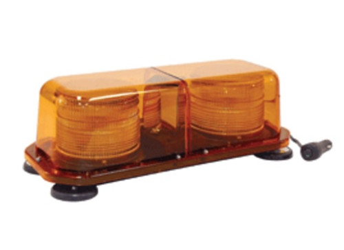 Meteorlite 9355 Series Mini Bar LED Lamp 12-48VDC with Amber Dome - Amber/Amber Inner Lens - Magnetic Mount - SY9355M-A by Superior Signal 