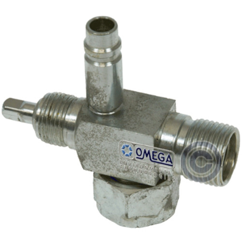 Omega Compressor Fitting No. 10 O-Tube to O-Ring with 13mm Service Valve - 35-14391-2