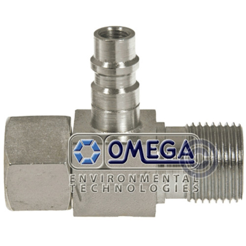 Omega Adapter Fitting No. 10 Female O-Ring x MIO Coupling with R134A Port - 35-14582-3