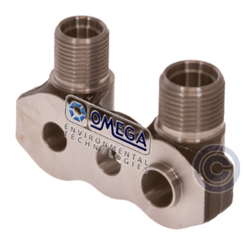 Sanden Compressor Bolt-On Fitting FLX7 Vertical 3/4 in. x 7/8 in. O-Ring - 21-10208 by Omega