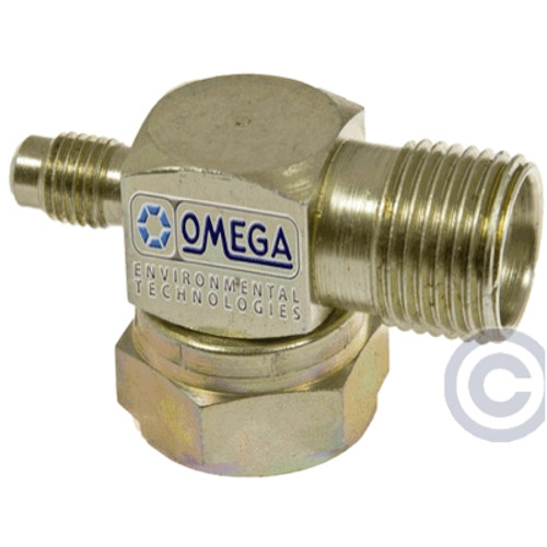 Omega Compressor Fitting No. 10 Rotolock to O-Ring 90 Deg. with Access Valve - 35-12032