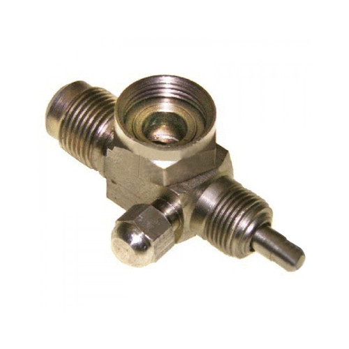 Omega Compressor Fitting No. 10 Rotolock to Flare with 1/4 Service Valve - 35-12532-2