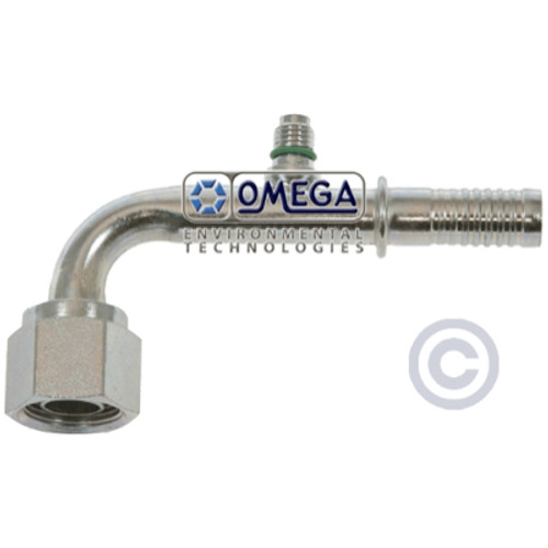 Omega Fitting 90 Deg. No. 12 Female O-Ring x No. 12 Air-O-Crimp with M12 SWP - 35-AN1324-5