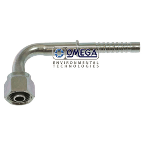 Omega Fitting 90 Deg. No. 8 Female O-Ring x No. 8 Air-O-Crimp without Clamp - 35-AN1322