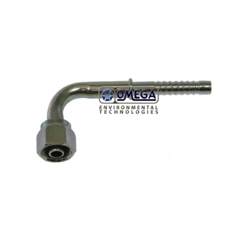 Omega Fitting 90 Deg. No. 6 Female O-Ring x No. 6 Air-O-Crimp without Clamp - 35-AN1321