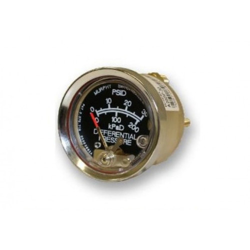 Murphy 0-30 PSI Differential Pressure Swichgage 2 in. w/ Knob Adjusting Face Contact - A20DP-K-30