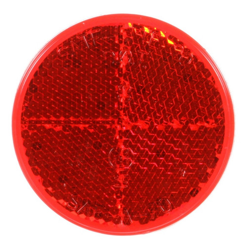 Signal-Stat 45 Red Round Reflector with Adhesive Mount by Truck-Lite