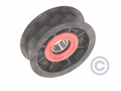 Omega Plastic Idler Pulley with Flat 1 in. Grooves and 3.50 in. Diameter - 38-33415