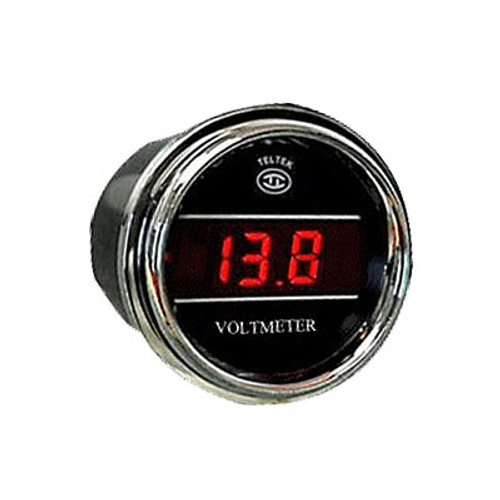 Teltek Voltmeter Gauge 08.0 - 18.0V with Red Display - 145