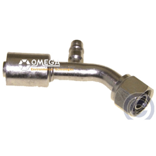 Omega 45 Deg. Fitting No. 10 Female O-Ring x No. 10 Beadlock with R134A Port - 35-S1313-3