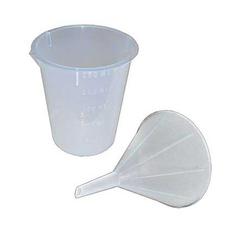 Santech Plastic Funnel 27mm and Measuring Beaker 8 oz. Non Spill Spout - MT1184 by Omega