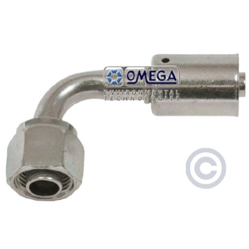Omega 90 Deg. Fitting No. 10 Female O-Ring x No. 8 Beadlock - 35-S1329
