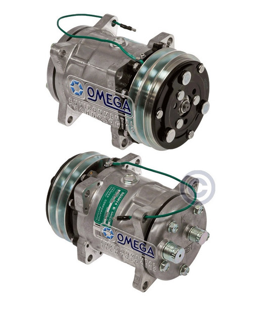 Sanden Compressor Model SD5H14 24V with 132mm Clutch Diameter and Horizontal O-Ring Fitting - 20-09982 by Omega