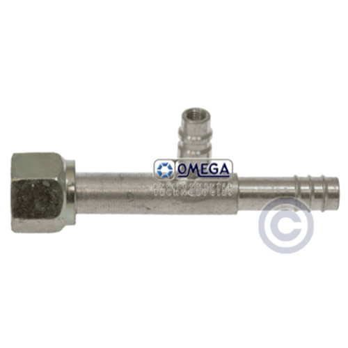 Omega Aluminum Fitting No. 10 Female O-Ring Quick Coupling with R134A Port - 35-11303-3