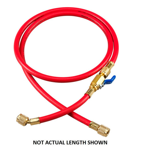 Yellow Jacket 96 in. Red Plus II 1/4 in. Hose with FlexFlow Valve - 25696