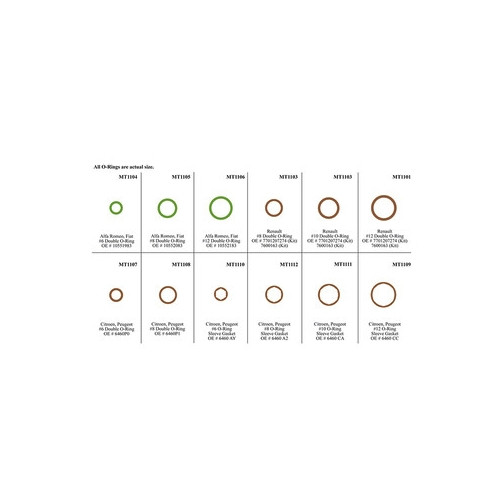 Omega European Double O-Ring/Sleeve Gasket Assortment Kit Master Tech - MT9594