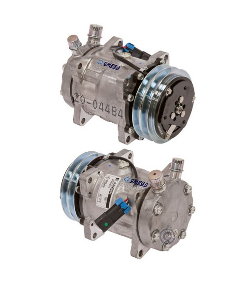 Sanden Compressor Model SD7H15 12V with 125mm Clutch Diameter and Vertical O-Ring Fitting - 20-04484 by Omega