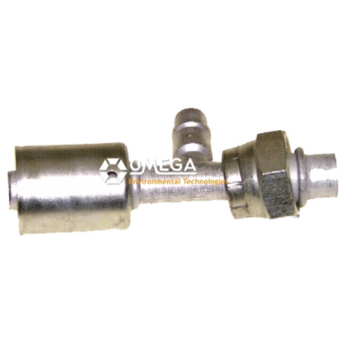 Omega Straight Aluminum Beadlock Fitting No. 10 Female O-Ring with R134A Port - 35-B1303-3