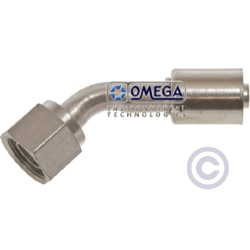 Omega 45 Deg. Aluminum Beadlock Fitting No. 12 Female O-Ring - 35-B1320