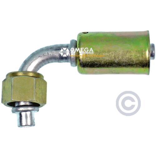 Omega 90 Deg. Aluminum Beadlock Fitting No. 6 Female O-Ring - 35-B1321