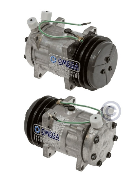 Sanden Compressor Model SD7H15 24V with 132mm Clutch and Vertical O-Ring Fitting - 20-08017-AM by Omega