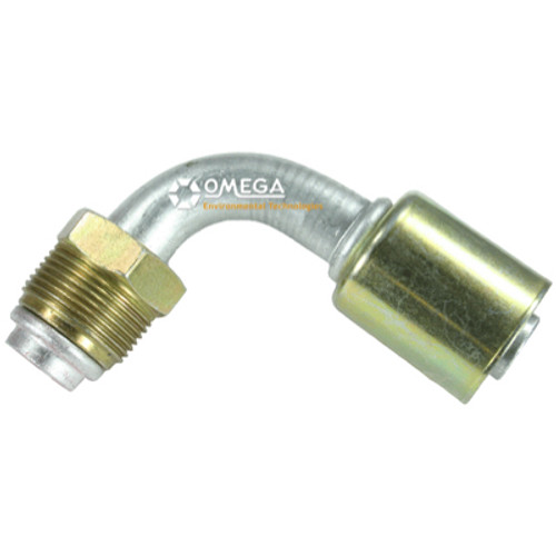 Omega 90 Deg. Aluminum Beadlock Fitting No. 6 Male O-Ring x No. 8 Beadlock - 35-B1425