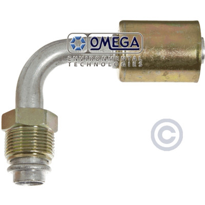 Omega 90 Deg. Aluminum Beadlock Fitting No. 6 Male O-Ring - 35-B1421