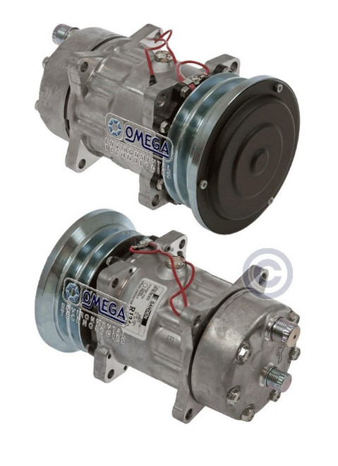 Sanden Compressor Model SD7H15SHD 12V with 132mm Clutch Diameter and Horizontal O-Ring Fitting - 20-09962 by Omega