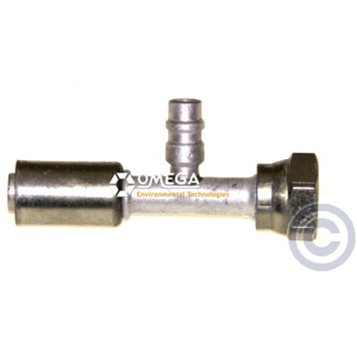 Omega Straight Aluminum Reduced Beadlock Fitting No. 10 Female O-Ring with R134A Port - 35-R1303-3
