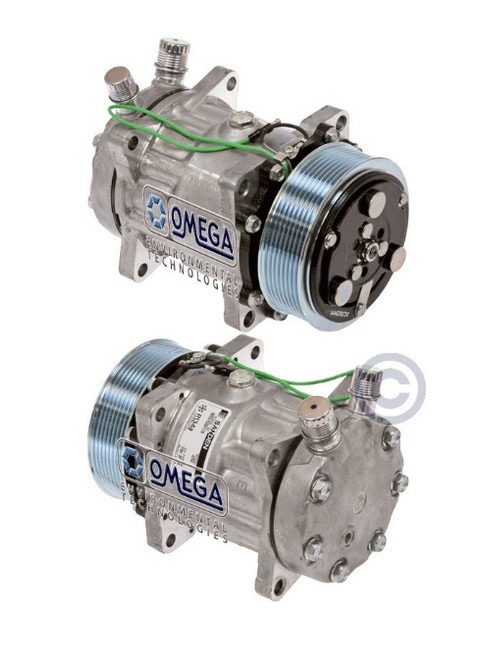 Sanden Compressor Model SD7H15 24V with 119mm Clutch Diameter and Vertical O-Ring Fitting - 20-09970 by Omega