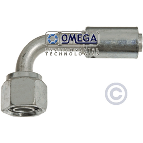 Omega 90 Deg. Aluminum Reduced Beadlock Fitting No. 6 Female O-Ring - 35-R1321