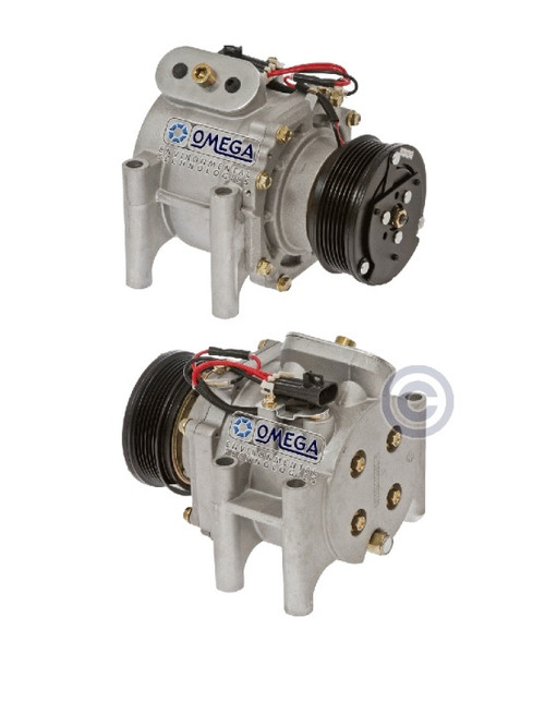 Sanden Compressor Model TRSA12 12V with 106mm Clutch Diameter and Pad Fitting - 20-03450-AM by Omega