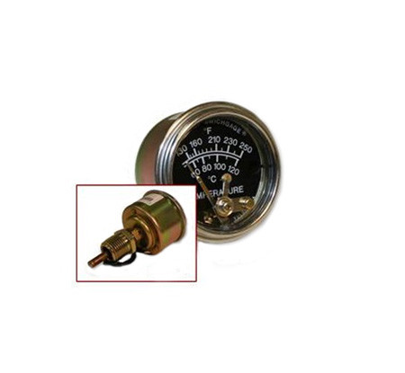 Murphy 130-250F Direct Mount Temperature Swichgage 2 in. w/ Sensing Bulb and Plated Steel Case - 20SD-250-1/2