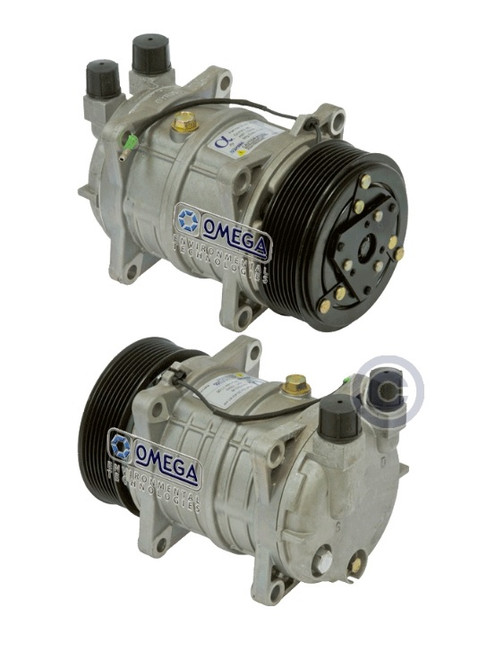 Omega Compressor Model HP150 12V with 123mm Clutch Diameter and Vertical O-Ring Fitting - 20-45141-HP