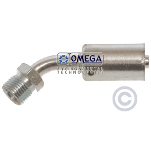 Omega 45 Deg. Steel Fitting No. 6 Male Insert O-Ring x No. 6 Beadlock - 35-S1811 Omega 45 Deg. Steel Fitting No. 6 Male Insert O-Ring x No. 6 Beadlock - 35-S1811