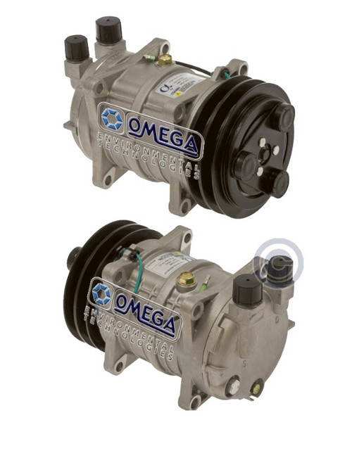 Omega Compressor Model HP160 24V with 132mm Clutch Diameter and Vertical O-Ring Fitting - 20-46056-HP