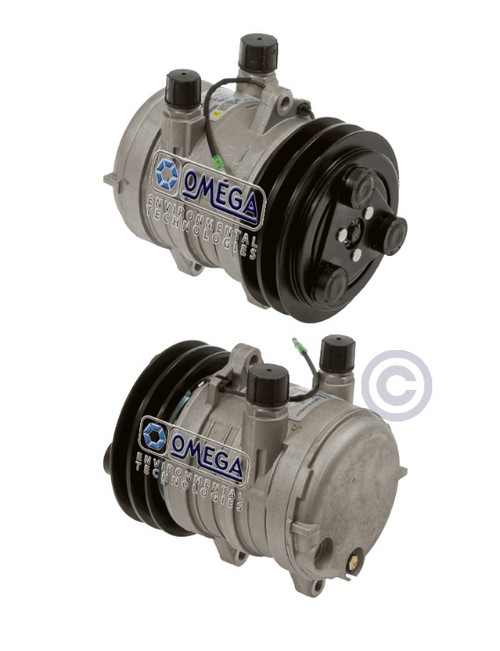 Omega Compressor Model HP80 12V with 135mm Clutch Diameter and Vertical O-Ring Fitting - 20-42083-HP