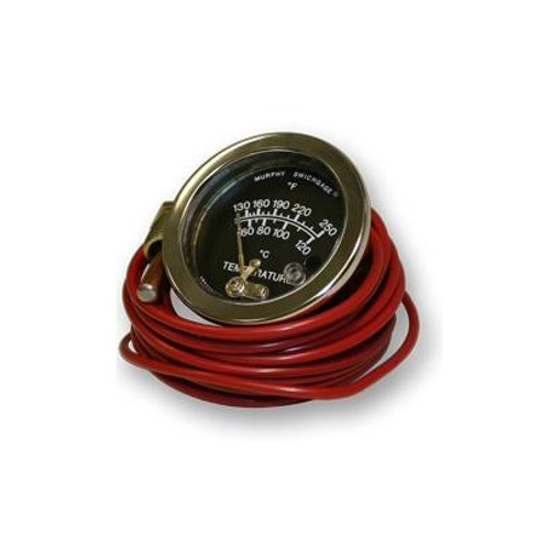 Murphy 130-250F Temperature Swichgage 2.5 in. with 20 Ft Capillary and Plated Steel Case - 25T-250-20-1/2