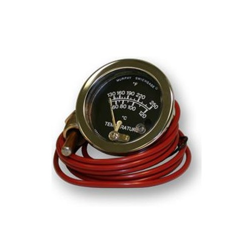 Murphy 130-250F Temperature Swichgage 2.5 in. with 12 Ft Capillary and Plated Steel Case - 25T-250-12-1/2