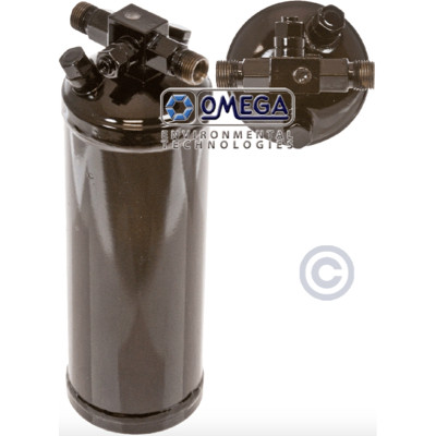 Omega Receiver Drier 3.00 in. Diameter for Freightliner 78-88, Kenworth 93-96, Peterbilt 87-93 and Volvo 83-88 - 37-13988-AM