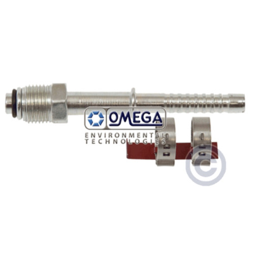Omega Straight O-Ring Type Steel Fitting No. 6 Air-O-Crimp with Clamp - 35-AN1401C Omega Straight O-Ring Type Steel Fitting No. 6 Air-O-Crimp with Clamp - 35-AN1401C