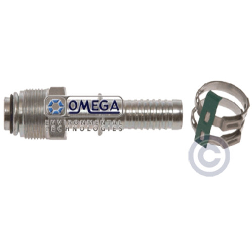 Omega Straight O-Ring Type Steel Fitting No. 12 Air-O-Crimp with Clamp - 35-AN1404C Omega Straight O-Ring Type Steel Fitting No. 12 Air-O-Crimp with Clamp - 35-AN1404C